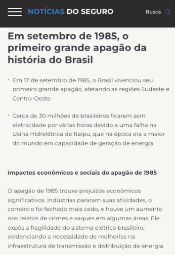 Apagão de 1985 — primeiro grande blecaute do Brasil