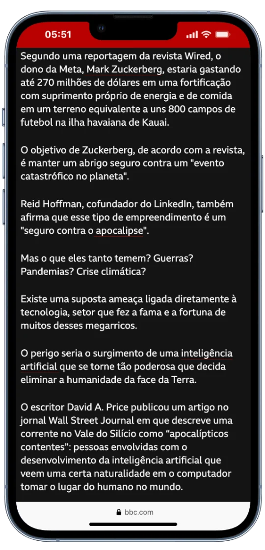 BBC — Zuckerberg Bunker Havaí