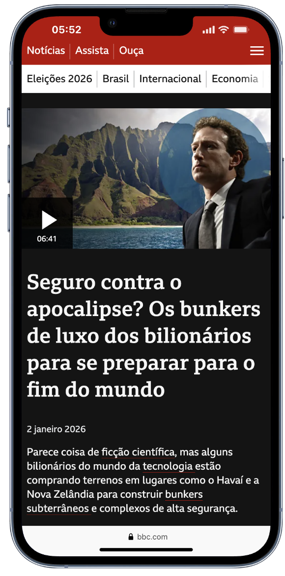 BBC — Zuckerberg Bunker Havaí